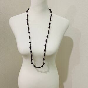 American Eagle Outfitters Purple Tied Long Beaded Necklace